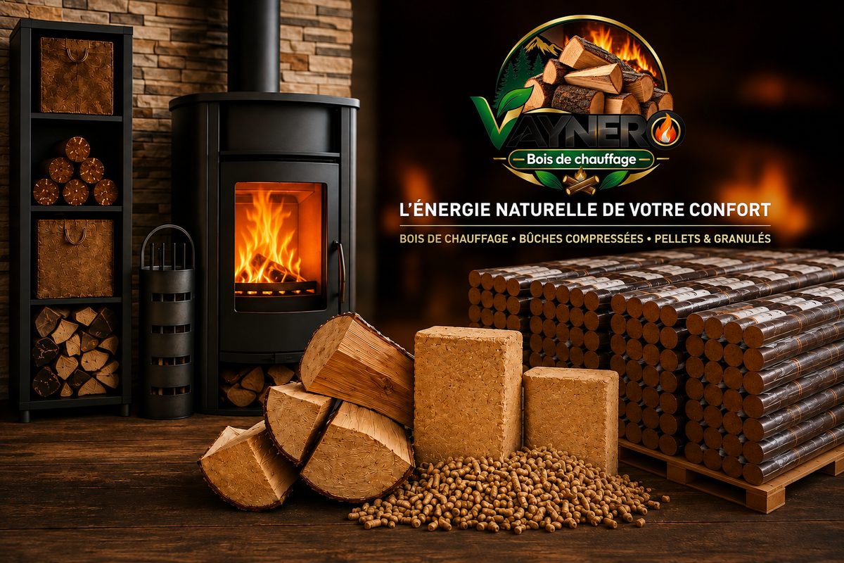 VAYNERO — bois de chauffage, bûches compressées et pellets, l'énergie naturelle de votre confort